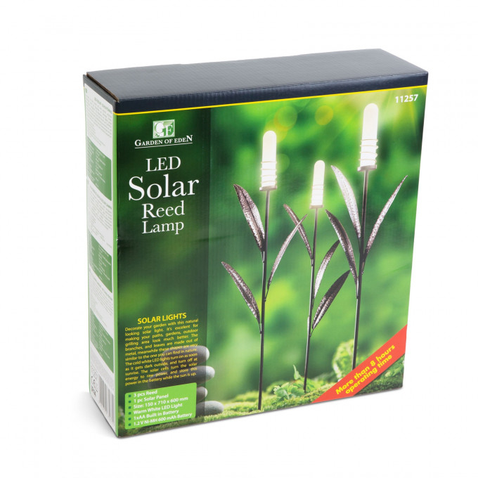 Set 3 x Lampi solare LED, model trestie, lumina alb cald [3]