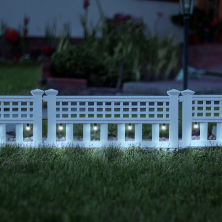 Set 4 bucati Gard solar cu LED, lumina alb rece, 58 cm/ element, 228 cm lungime totala [1]
