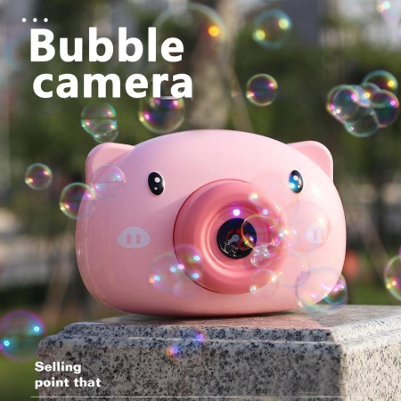 Bubble camera, aparat foto purcelus de facut baloare, roz [2]