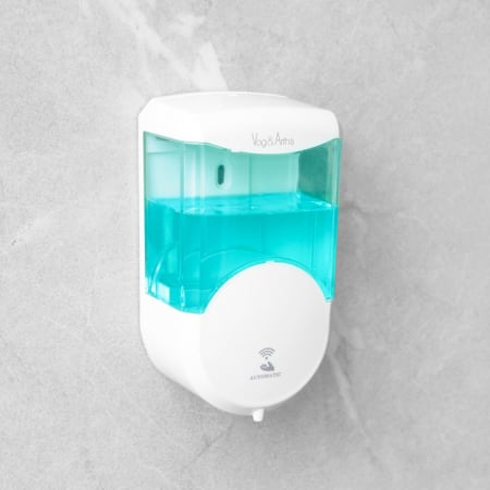 Dozator automat de săpun lichid sau dezinfectant Vog und Arths, capacitate 600 ml, fixare pe perete, alb [1]
