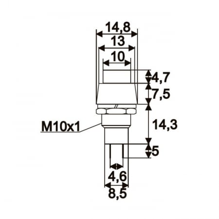 Intrerupator cu apasare 1 circuit 2A-250V OFF-ON, rosu [1]