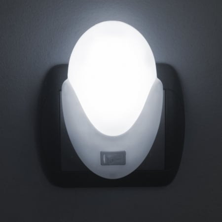 Lumina de veghe LED cu intrerupator, alimentare la priza, putere 1 W, alb - rece [0]