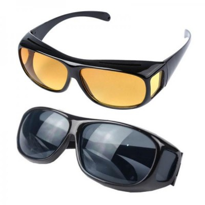 Pachet 2 x ochelari de condus pentru zi/noapte, protectie laterala a ochilor, Utilizare si peste ochelarii de vedere. [0]