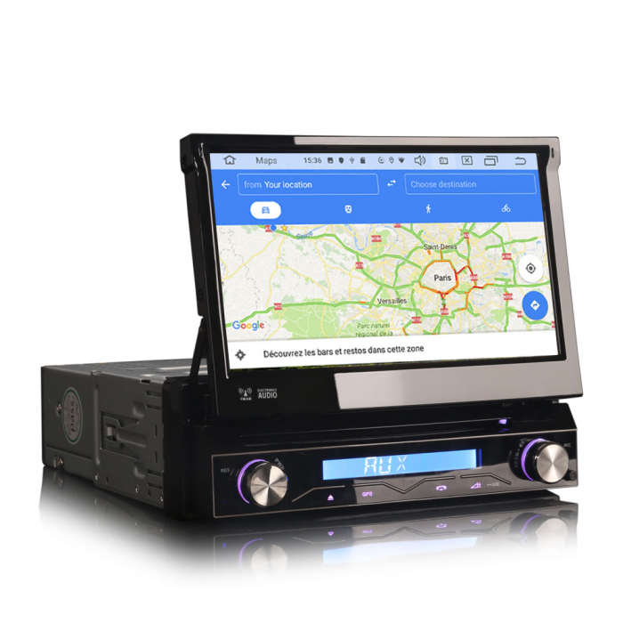 Navigatie auto / Multimedia player auto 1DIN, ecran retractabil, Android 10.0 [10]