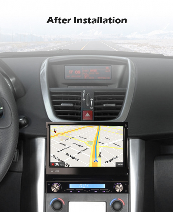 Navigatie auto / Multimedia player auto 1DIN, ecran retractabil, Android 10.0 [11]