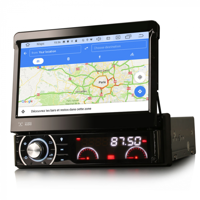 Navigatie auto / Multimedia player auto 1DIN, ecran retractabil, Android 10.0, Quad-Core. [8]