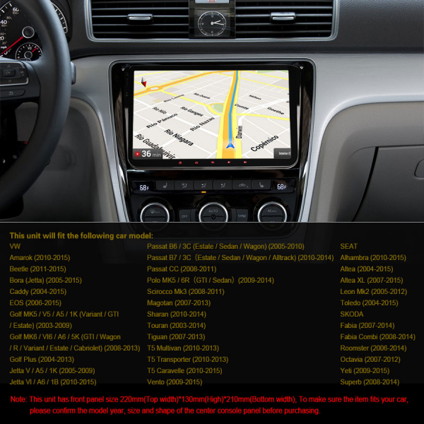 Navigatie auto, Pachet dedicat VW Passat CC Golf Touran Polo Seat, Android 10.0,9 inch, DAB+. [13]