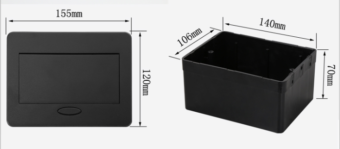 Carcasa prize incorporabile birou, 4M, Neagra [2]