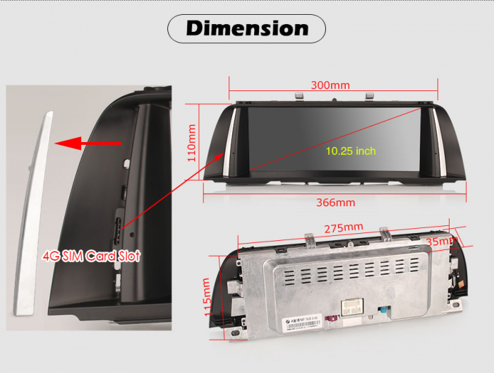 Navigatie auto, Pachet dedicat BMW F10/F11 NBT ,10.25 Inch, Android 10.0. [10]