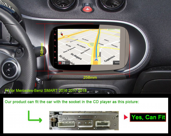 Navigatie auto, Pachet dedicat Mercedes-Benz Smart, Android 10, 9 Inch [8]
