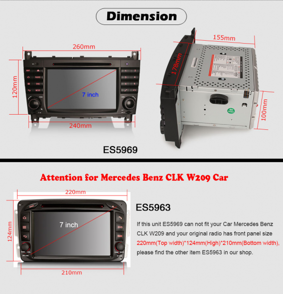 Navigatie auto, Pachet dedicat MercedesBenz C-Class W203 CLC CLK W209,7 inch, Android 10, Octa Core [9]