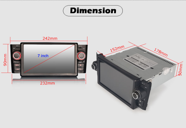 Navigatie auto, Pachet dedicat Fiat Punto Linea,7 inch, Android 12, Octa Core [9]