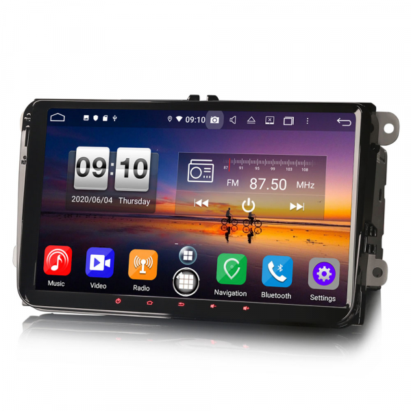 Navigatie auto 2 din, Pachet dedicat VW Golf Passat Tiguan Polo Eos Seat Skoda Stereo, Android 12 [2]