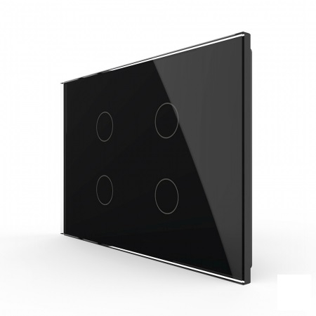 Intrerupator cvadruplu cap scara / cruce cu touch Livolo din sticla, modular, standard Italian [2]