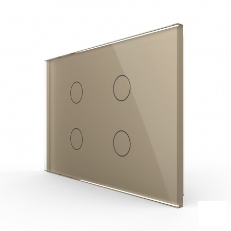 Intrerupator cvadruplu cap scara / cruce cu touch Livolo din sticla, modular, standard Italian [4]
