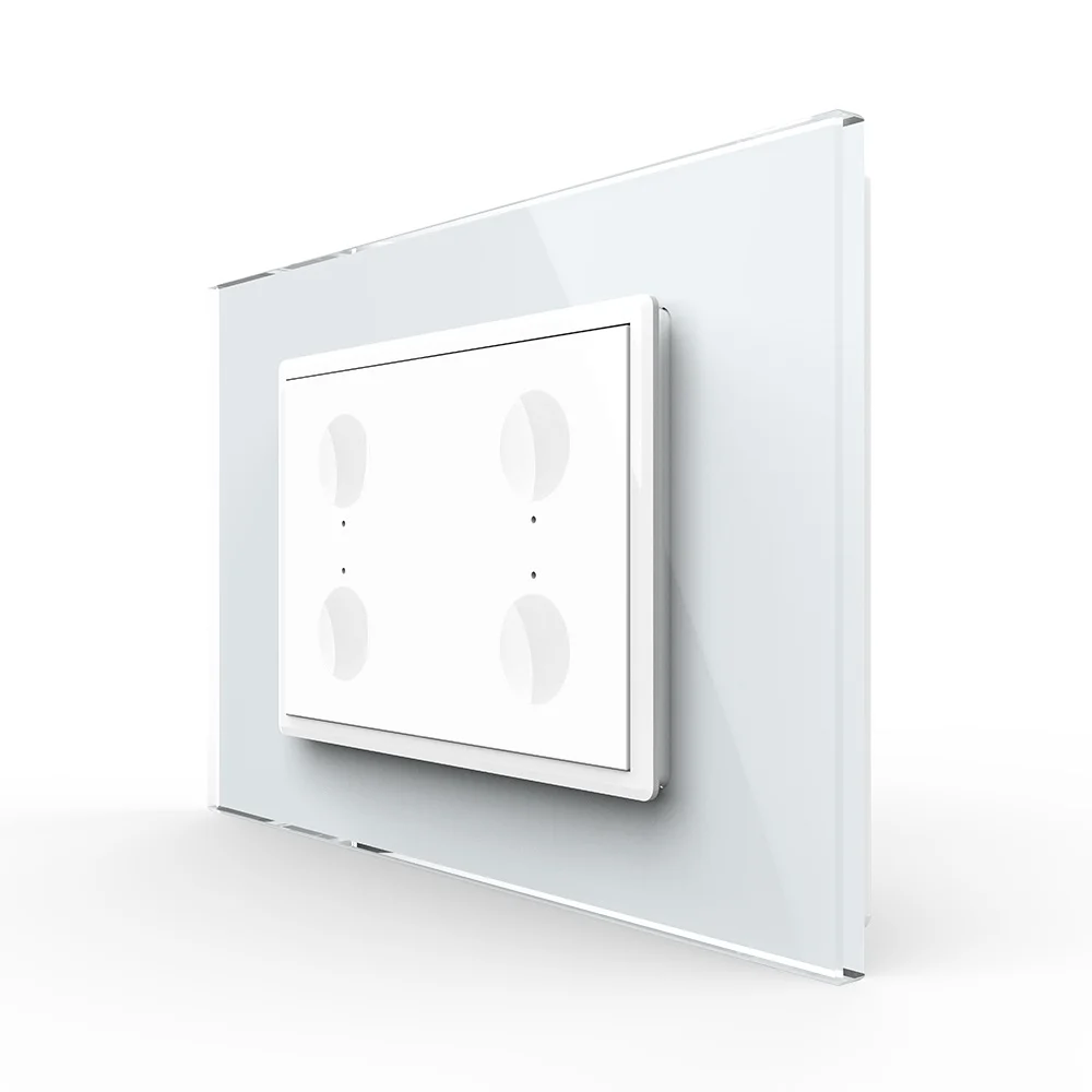 Intrerupator cvadruplu cu touch Livolo cu rama din sticla, standard Italian 3m – Serie noua [3]