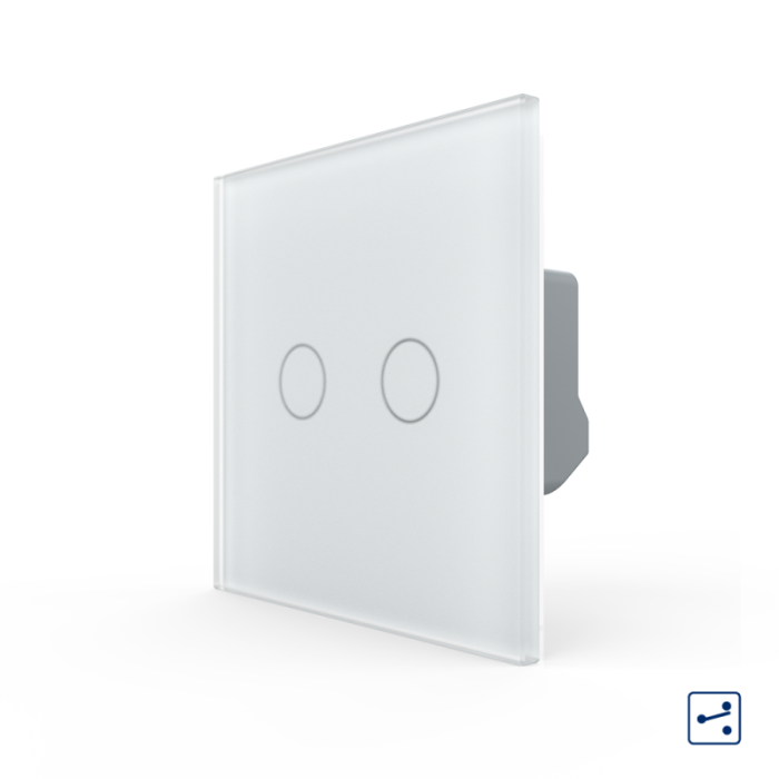 Intrerupator dublu cap scara - cap cruce cu touch Livolo din sticla - Generatia Noua [5]