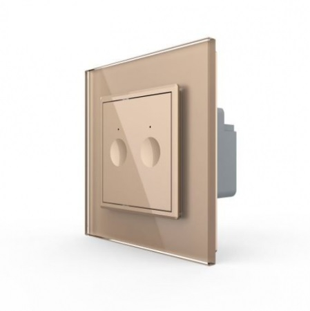 Intrerupator dublu cap scara / cap cruce cu touch Livolo din sticla, Serie noua [3]