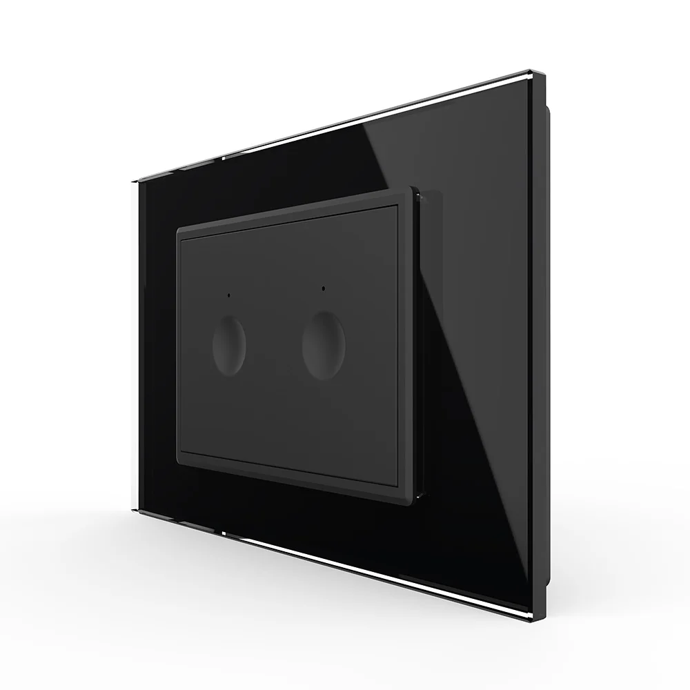 Intrerupator dublu cu touch Livolo cu rama din sticla, standard Italian 3m – Serie noua [2]