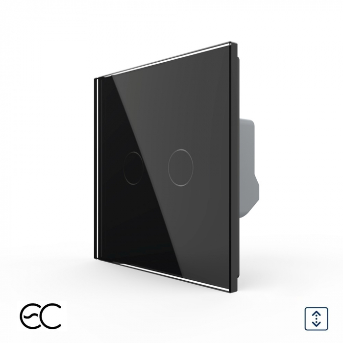 Intrerupator dublu draperie protocol Zigbee EC tactil Generatie Noua, cu panou sticla [2]