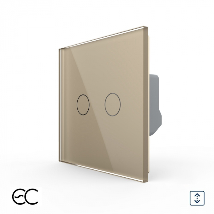 Intrerupator dublu draperie protocol Zigbee EC tactil Generatie Noua, cu panou sticla [4]