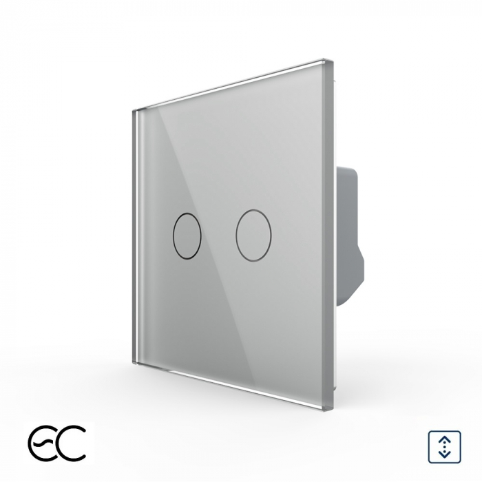Intrerupator dublu draperie protocol Zigbee EC tactil Generatie Noua, cu panou sticla [3]