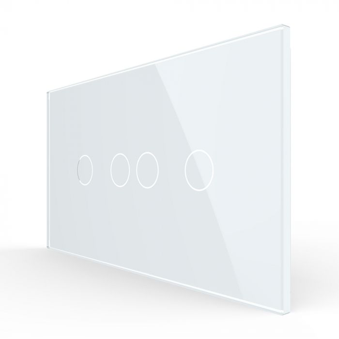 Intrerupator Dublu + Dublu cu Touch LIVOLO cu Rama Din Sticla, 4M, Standard Italian [3]
