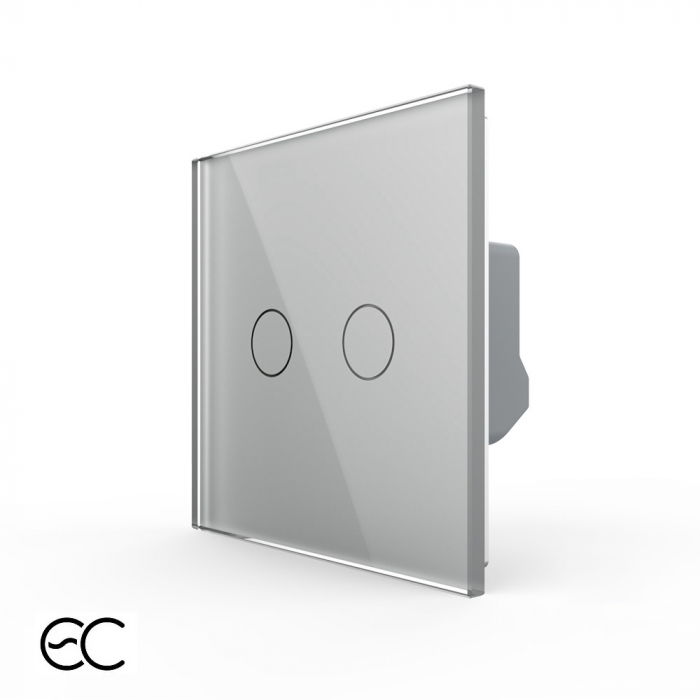 Intrerupator dublu protocol zigbee EC, Generatie Noua, cu panou sticla, Livolo [3]