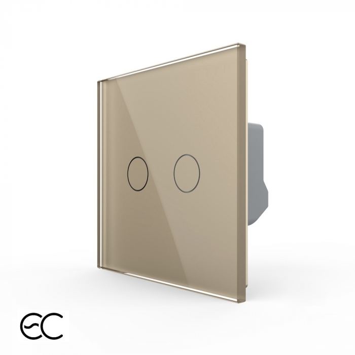 Intrerupator dublu protocol zigbee EC, Generatie Noua, cu panou sticla, Livolo [4]