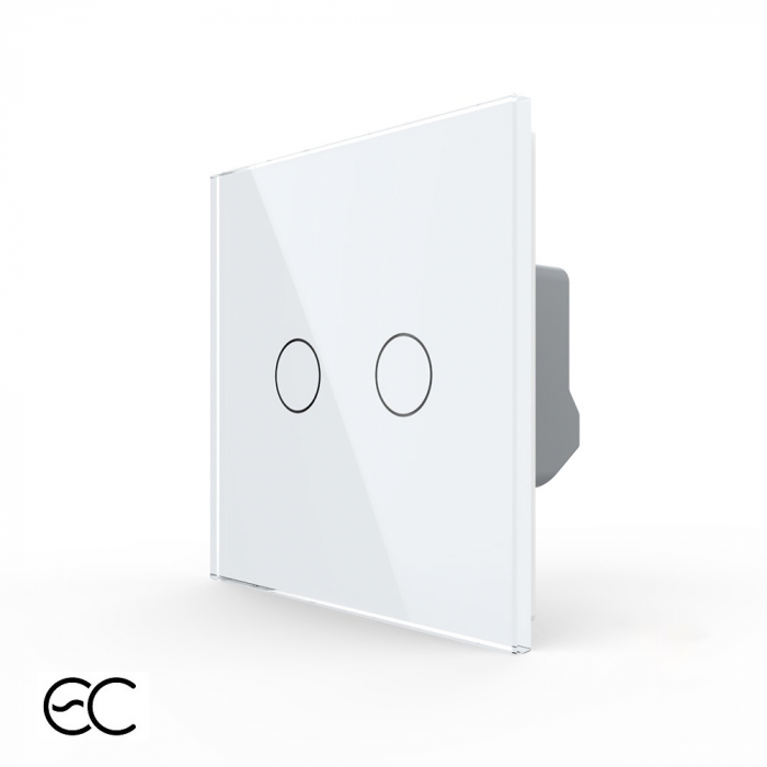 Intrerupator dublu protocol zigbee EC, Generatie Noua, cu panou sticla, Livolo [2]