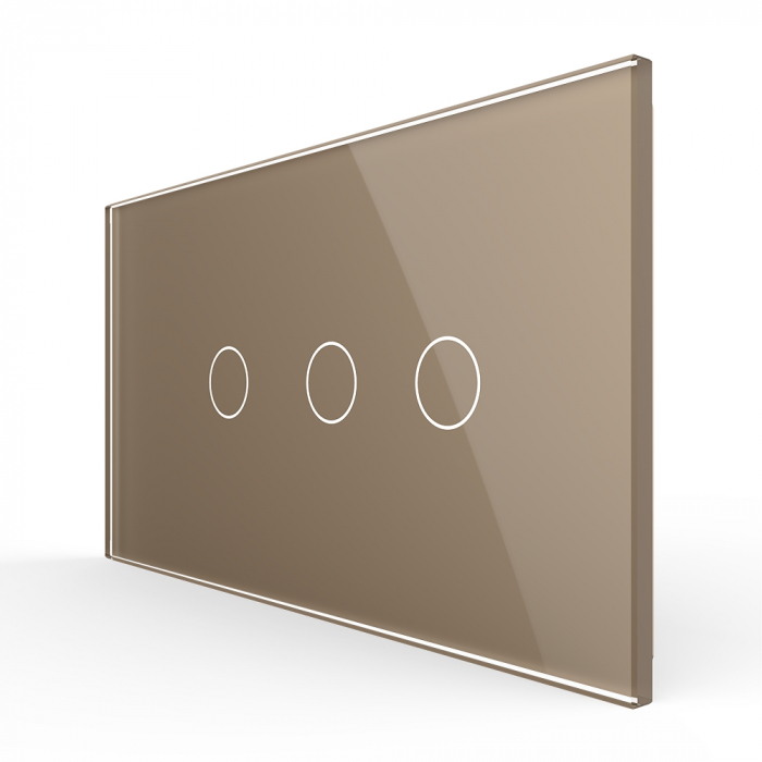 Intrerupator Simplu + Dublu cu Touch LIVOLO cu Rama Din Sticla, 4M, Standard Italian [4]