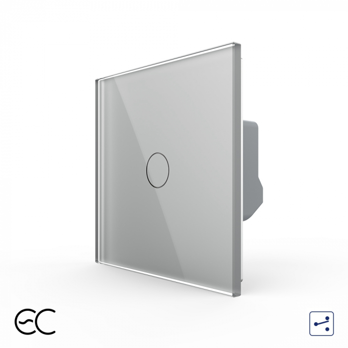 Intrerupator simplu protocol Zigbee EC tactil, cap scara / cruce Generatie Noua, cu panou sticla [3]