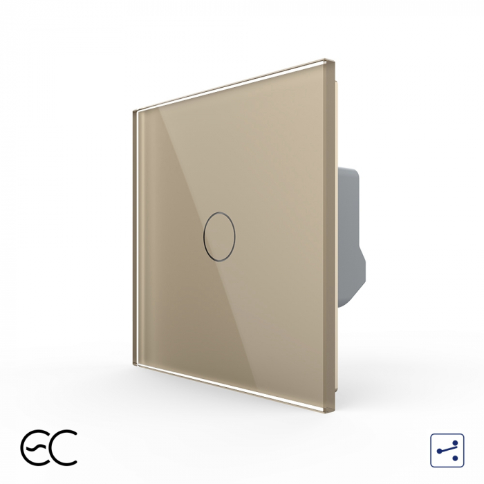 Intrerupator simplu protocol Zigbee EC tactil, cap scara / cruce Generatie Noua, cu panou sticla [2]