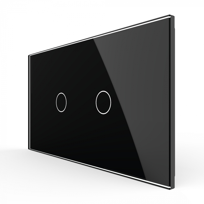 Intrerupator Simplu + Simplu cu Touch LIVOLO cu Rama Din Sticla, 4M, Standard Italian [2]