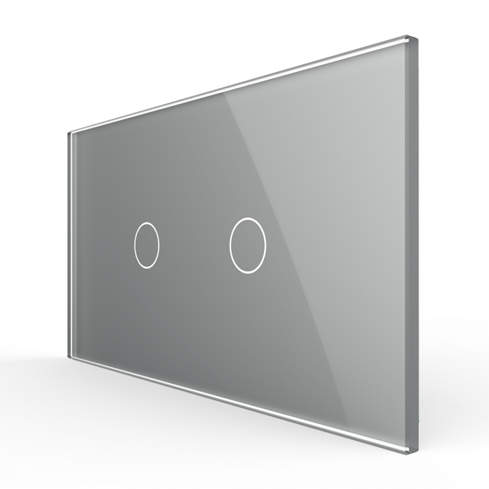 Intrerupator Simplu + Simplu cu Touch LIVOLO cu Rama Din Sticla, 4M, Standard Italian [3]