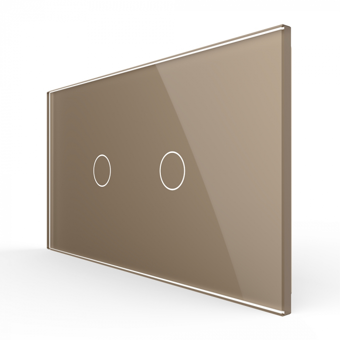 Intrerupator Simplu + Simplu cu Touch LIVOLO cu Rama Din Sticla, 4M, Standard Italian [1]