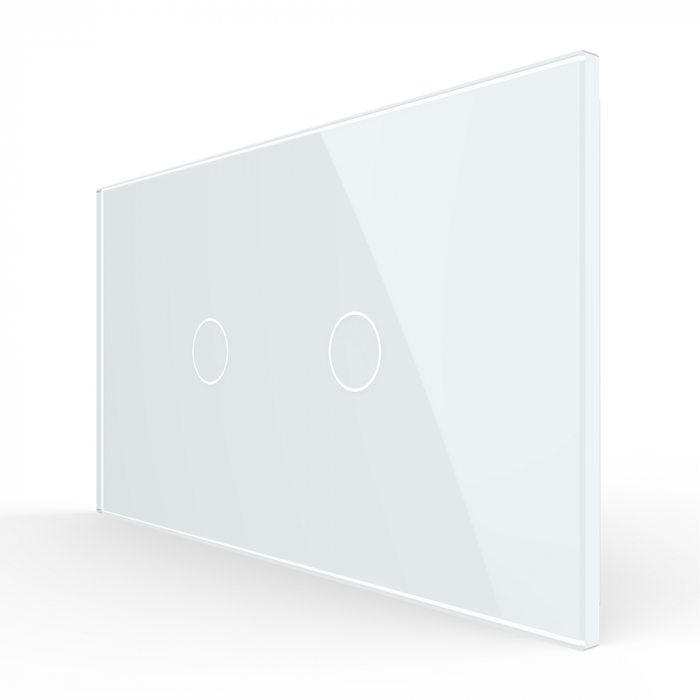 Intrerupator Simplu + Simplu cu Touch LIVOLO cu Rama Din Sticla, 4M, Standard Italian [4]