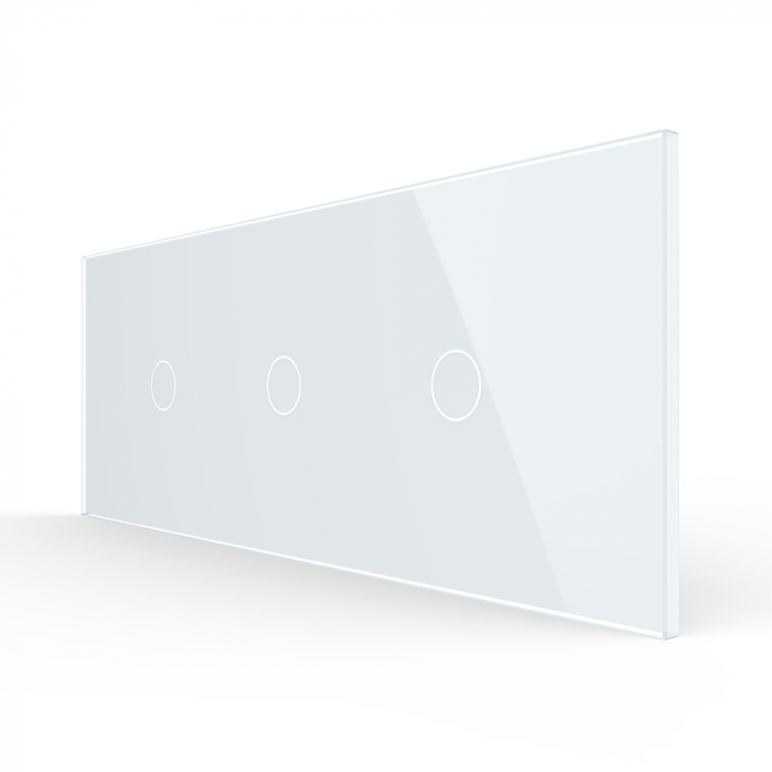 Intrerupator Simplu + Simplu + Simplu cu Touch LIVOLO cu Rama Din Sticla, 6M, Standard Italian [2]