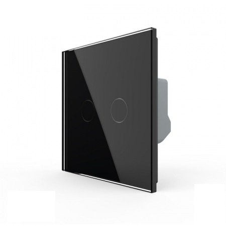 Intrerupator tactil dublu WiFi, cap / scara / cruce, cu panou sticla [3]