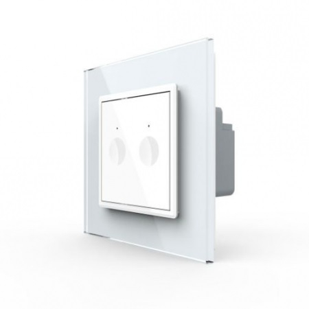 Intrerupator tactil dublu, wireless RF, rama sticla, Livolo, Serie noua [2]