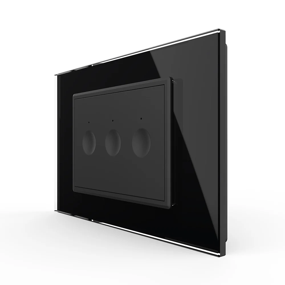 Intrerupator triplu cu touch Livolo cu rama din sticla, standard Italian 3m – Serie noua [4]