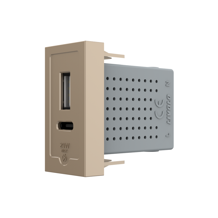 Modul Priza 1M USB-A + USB-C, 20W LIVOLO [4]