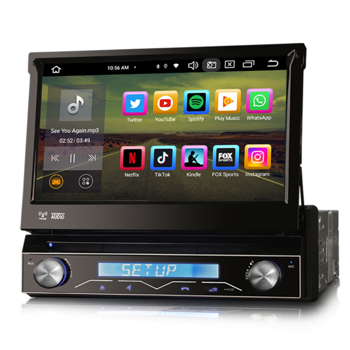 Navigatie auto 1 DIN, Multimedia player auto, ecran retractabil, Android 13 [3]