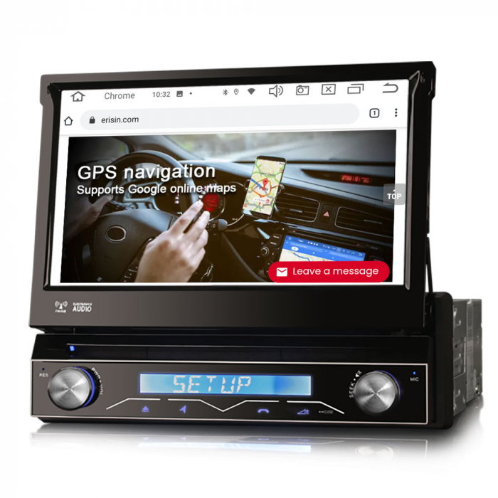 Navigatie auto 1 DIN, Multimedia player auto, ecran retractabil, Android 13 [6]