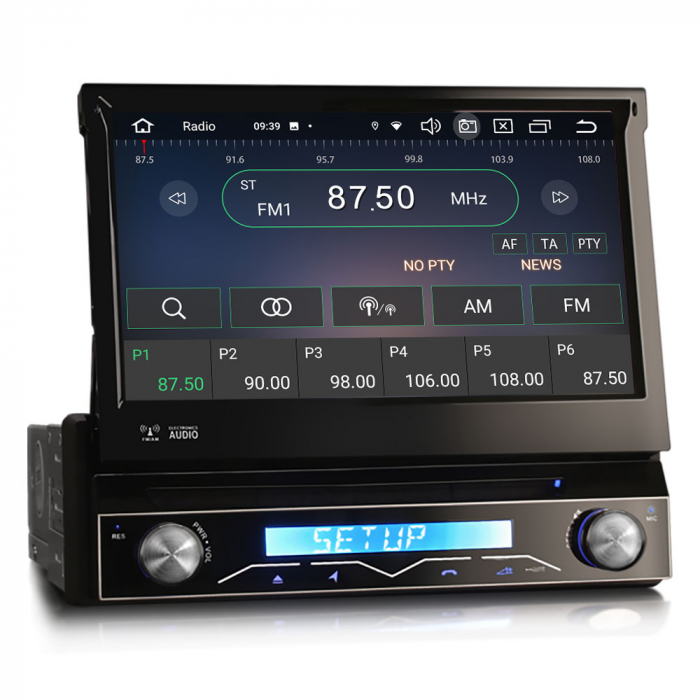 Navigatie auto 1 DIN, Multimedia player auto, ecran retractabil, Android 13 [4]