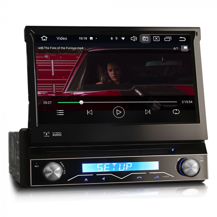 Navigatie auto 1 DIN, Multimedia player auto, ecran retractabil, Android 13 [7]
