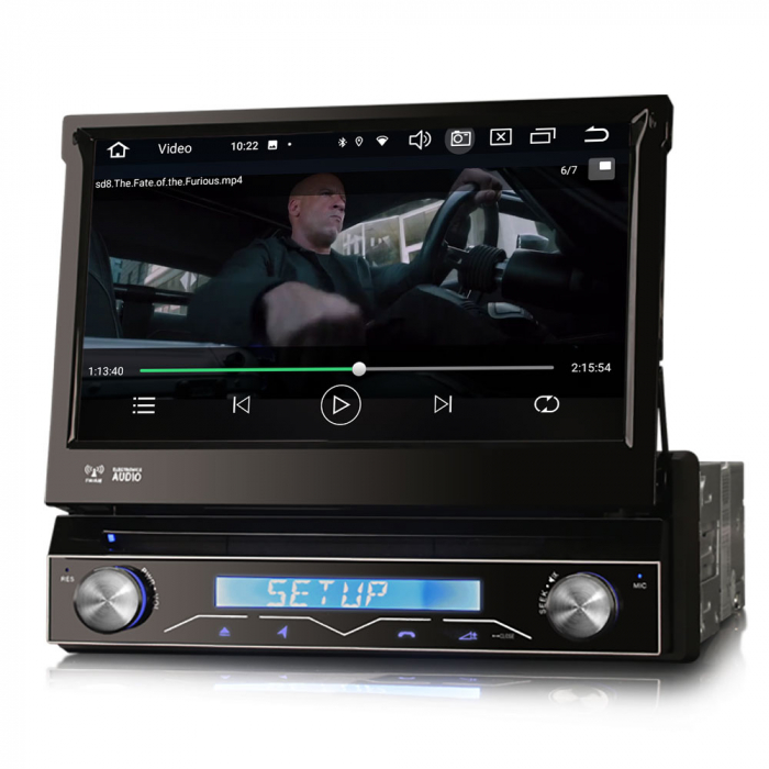 Navigatie auto 1 DIN, Multimedia player auto, ecran retractabil, Android 13 [5]