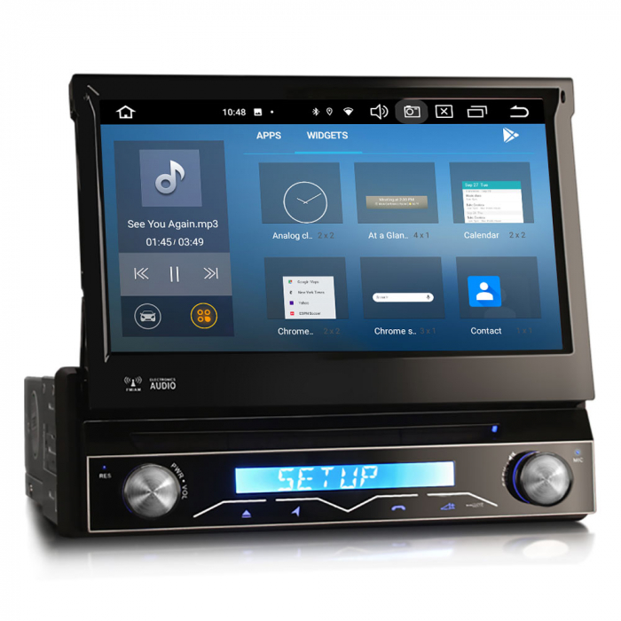 Navigatie auto 1 DIN, Multimedia player auto, ecran retractabil, Android 13 [9]