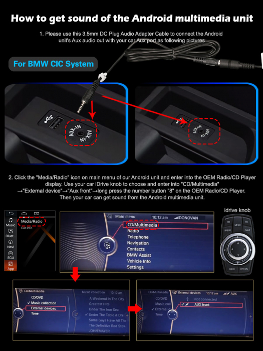 Navigatie auto 2 din, Pachet dedicat BMW Seria 3 E60 E61 E63 E64 E90 E91 E92 E93 CIC CC, Android 11, 8.8 Inch [21]