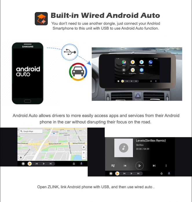 Navigatie auto 2 din, Pachet dedicat Mercedes-Benz C-Class W204 2008-2010, Android 11, 10.25 Inch [14]